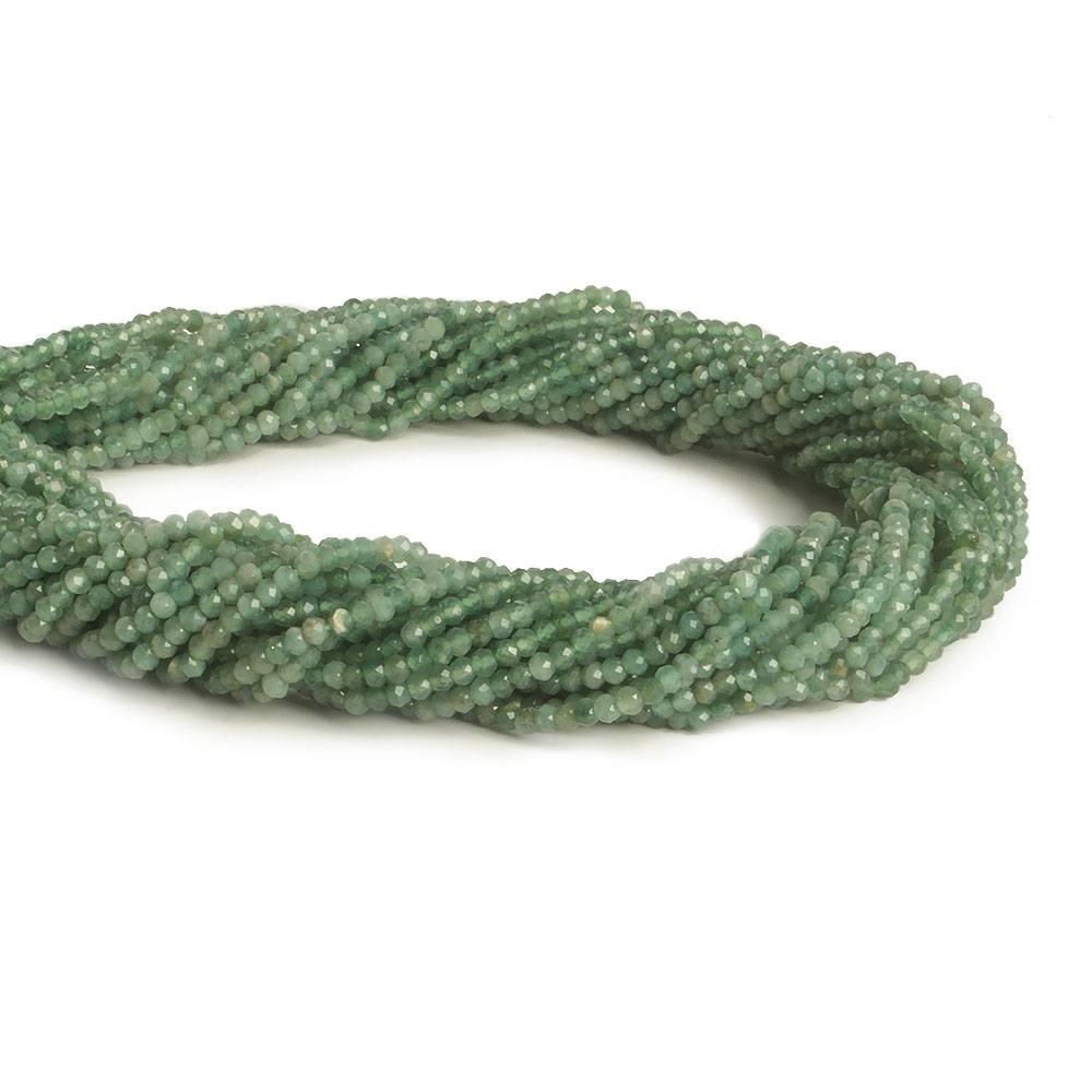 2mm Green Aventurine micro faceted rondelle beads 13 inch 175 pieces - The Bead Traders
