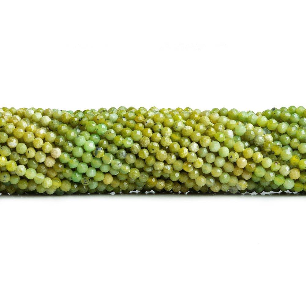2mm Green Opal Microfaceted Round Beads 12 inch 140 pieces - The Bead Traders