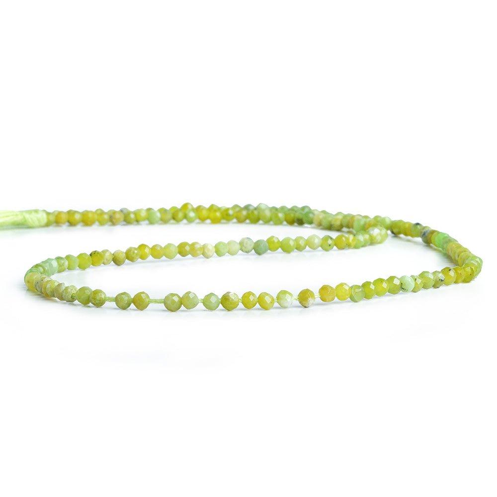 2mm Green Opal Microfaceted Round Beads 12 inch 140 pieces - The Bead Traders