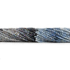 2mm Grey Blue Spinel Microfaceted Rounds 12 inch 150 beads - The Bead Traders