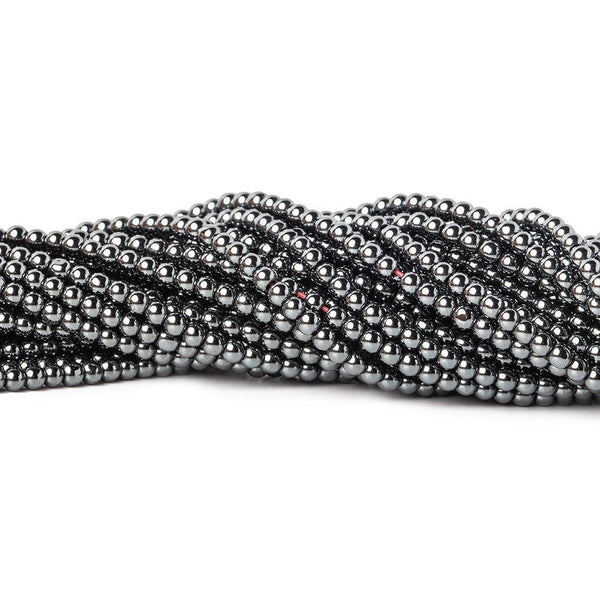 2mm Hematite Plain Round Beads, 15 inch