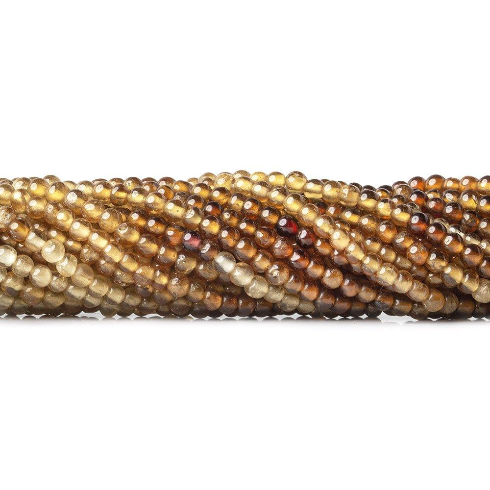 2mm Hessonite Garnet Plain Round Beads, 15 inch - The Bead Traders