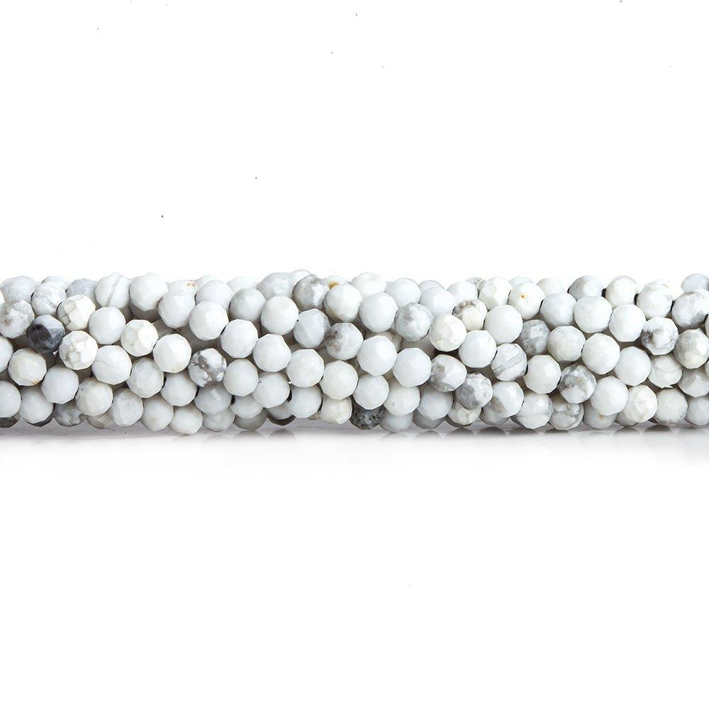 2mm Howlite Micro Faceted Round Beads 12.5 inch 172 pieces - The Bead Traders
