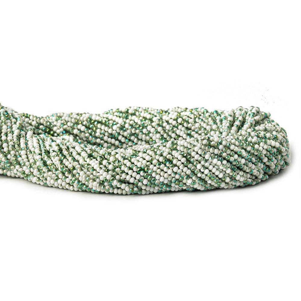 2mm Iced Spearmint Mystic Quartz micro faceted rondelles 13 inches 215 beads - The Bead Traders