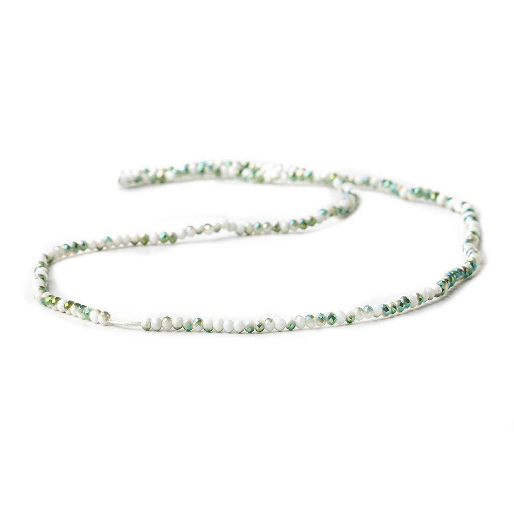 2mm Iced Spearmint Mystic Quartz micro faceted rondelles 13 inches 215 beads - The Bead Traders