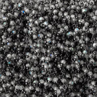2mm Labradorite micro faceted round Black Gold Dangling Chain by the foot - The Bead Traders