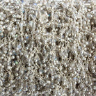 2mm Labradorite micro faceted round Silver Dangling Chain by the foot 110 pcs - The Bead Traders