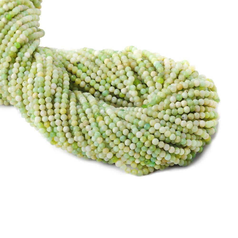 2mm Lemon Chrysoprase microfaceted round beads 13 inch 170 pieces - The Bead Traders