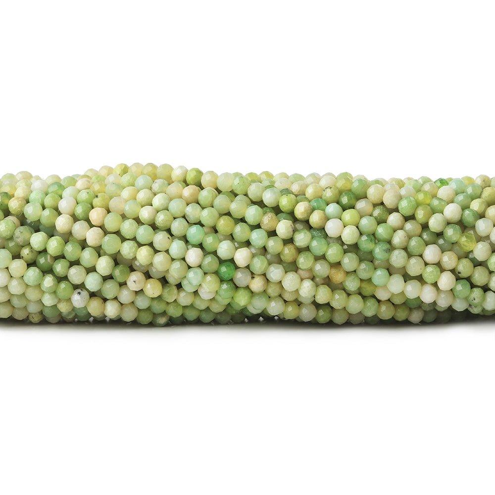 2mm Lemon Chrysoprase microfaceted round beads 13 inch 170 pieces - The Bead Traders