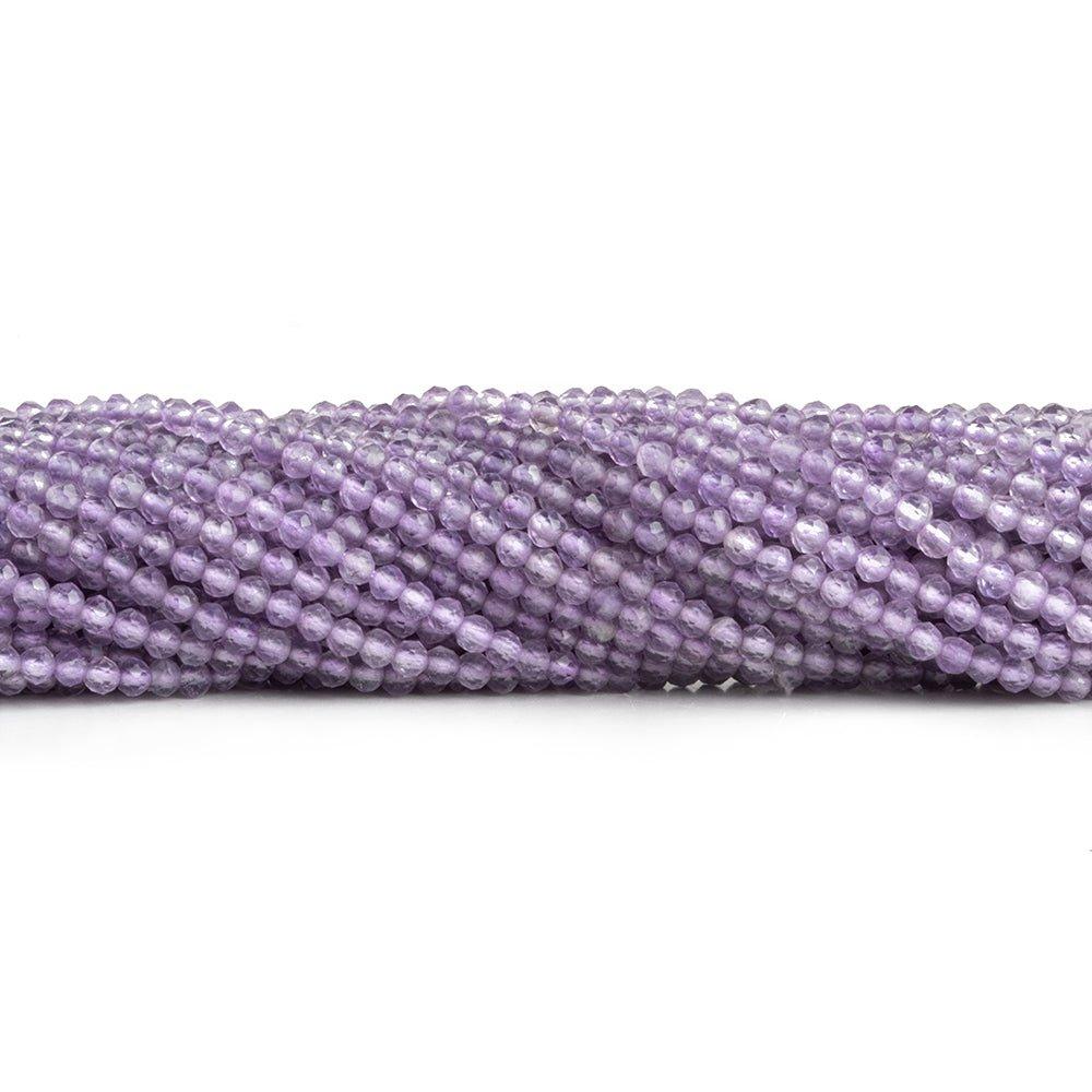 2mm Light Amethyst Microfaceted Round Beads 12 inch 140 pieces - The Bead Traders