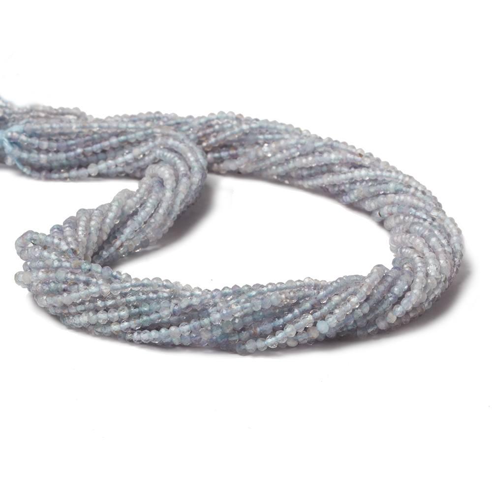 2mm Light Blue Chalcedony MicroFaceted rondelles 13 inch 160 beads - The Bead Traders