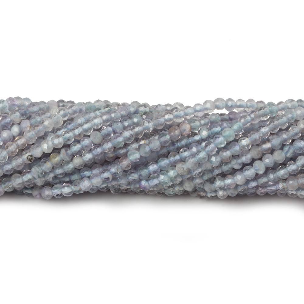 2mm Light Blue Chalcedony MicroFaceted rondelles 13 inch 160 beads - The Bead Traders