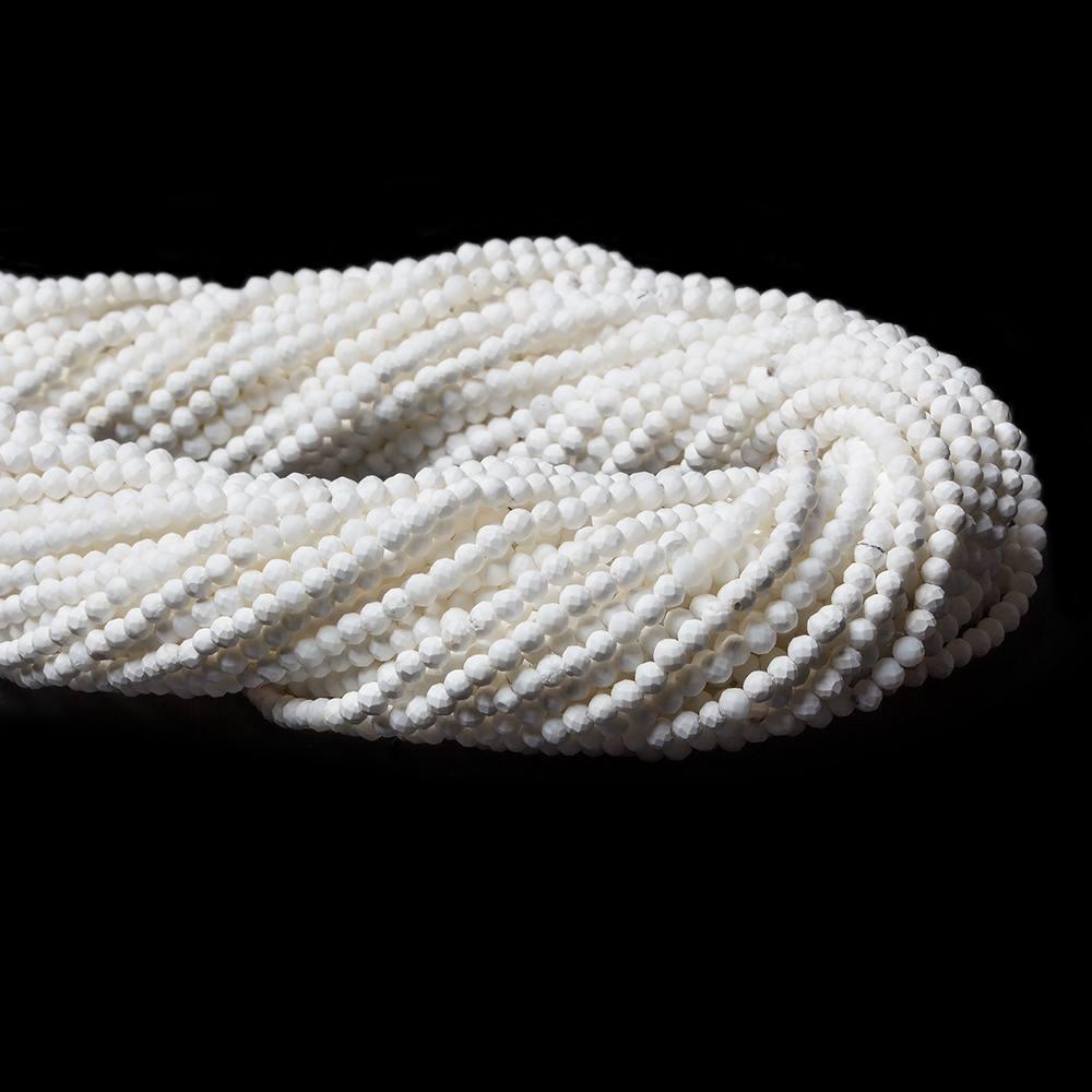 2mm Matte Magnesite Micro Faceted round beads 13 inch 180 pieces - The Bead Traders