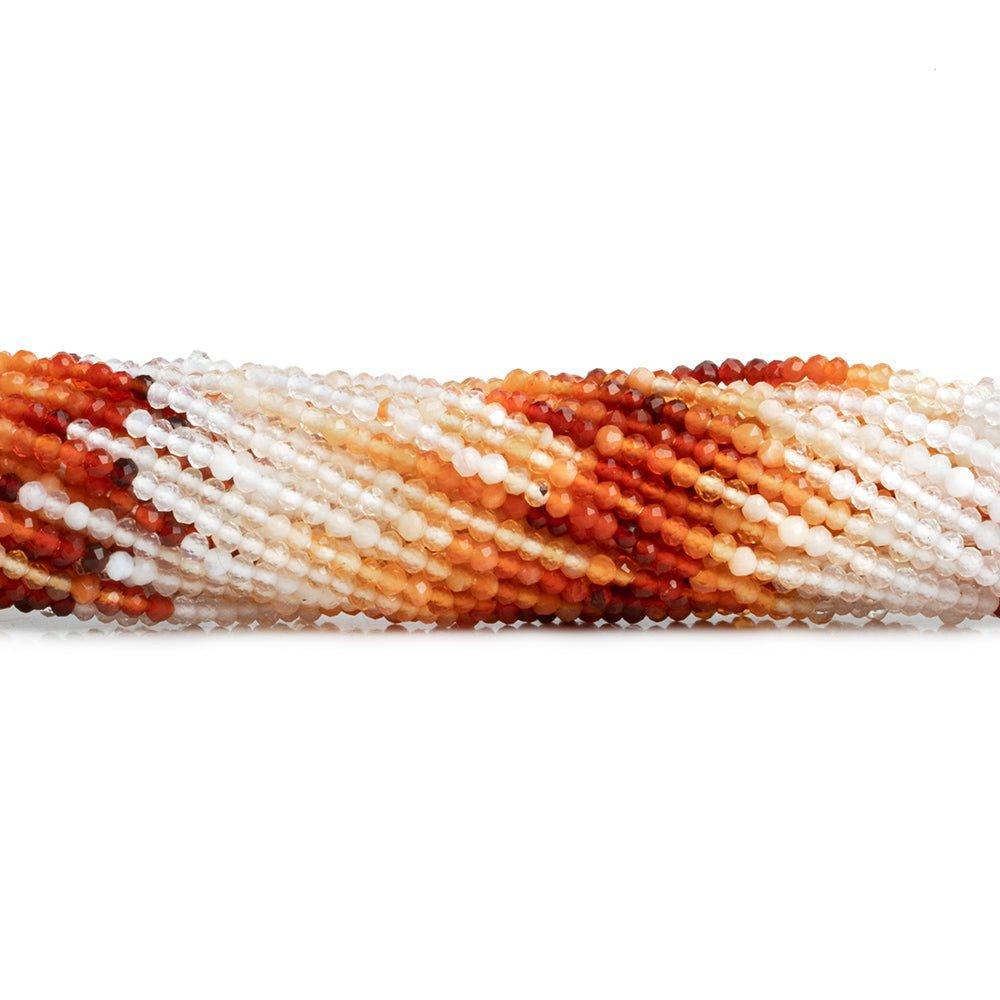 2mm Mexican Fire Opal Microfaceted Round Beads 12 inch 200 pieces - The Bead Traders