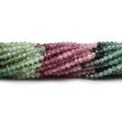2mm Multi Color Tourmaline microfaceted rondelle beads 12.5 inch 178 pieces - The Bead Traders