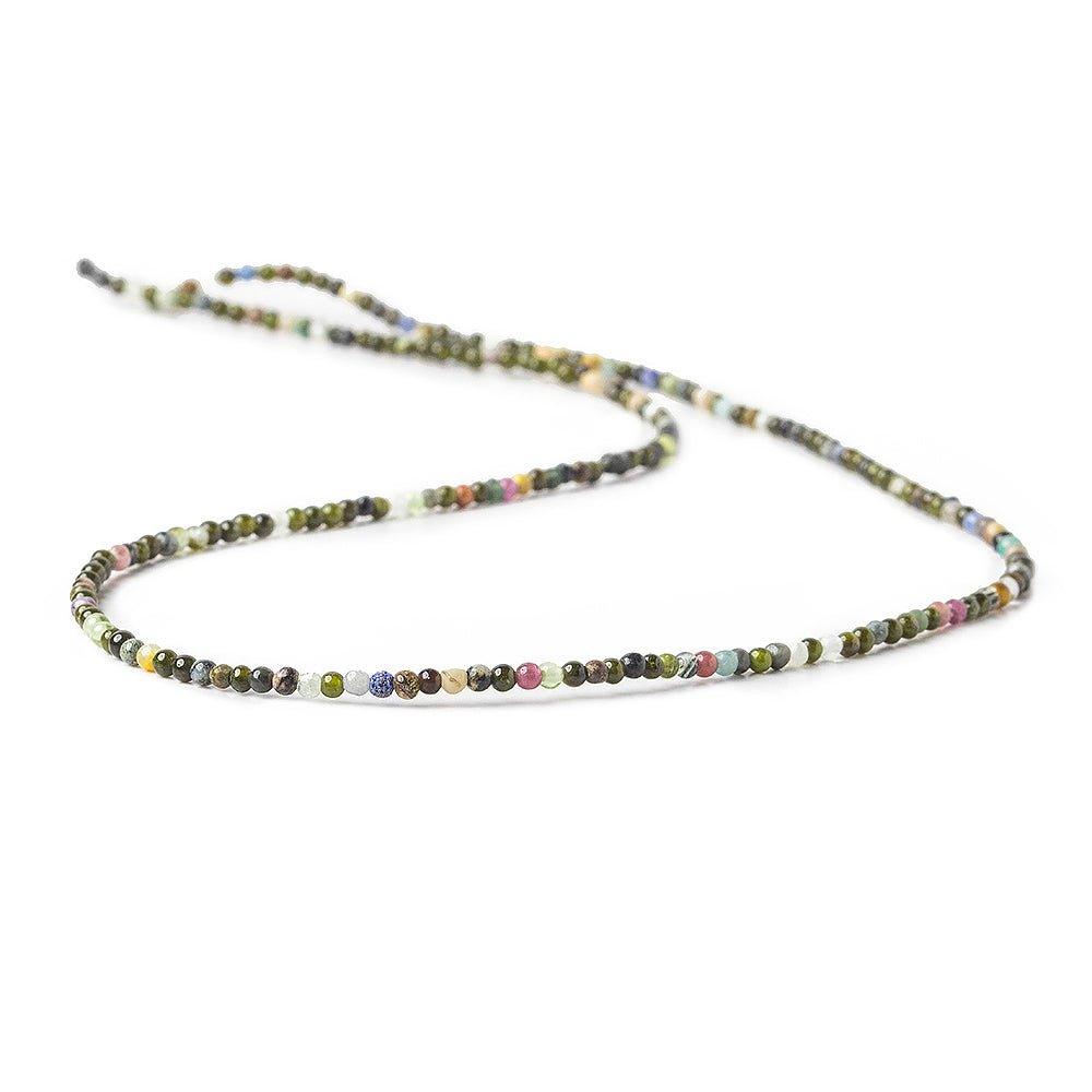 2mm Multi Gemstone plain round beads 16 inch 220 pieces - The Bead Traders