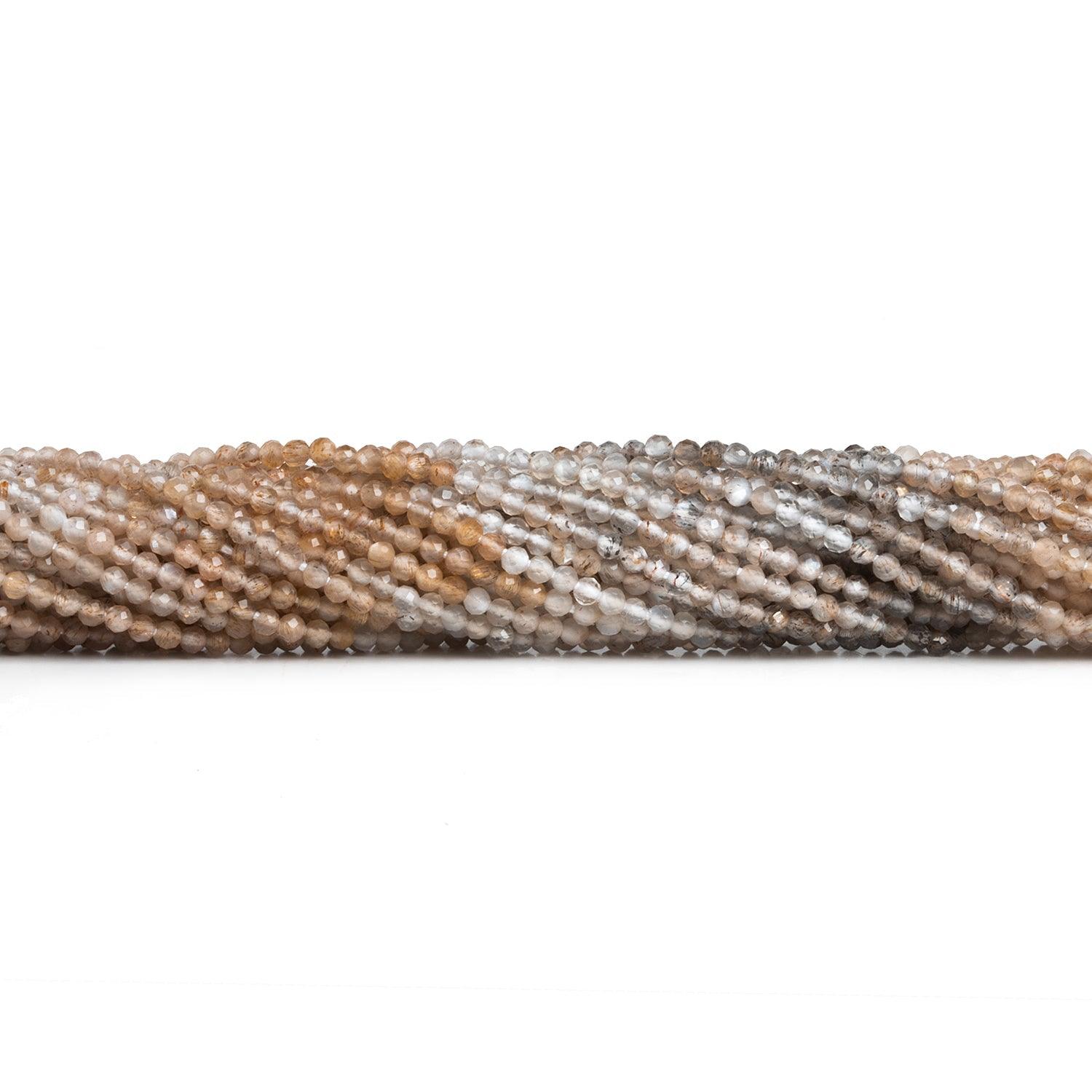 2mm Multi Moonstone Micro Faceted Round Beads 13 inch 157 pieces - The Bead Traders