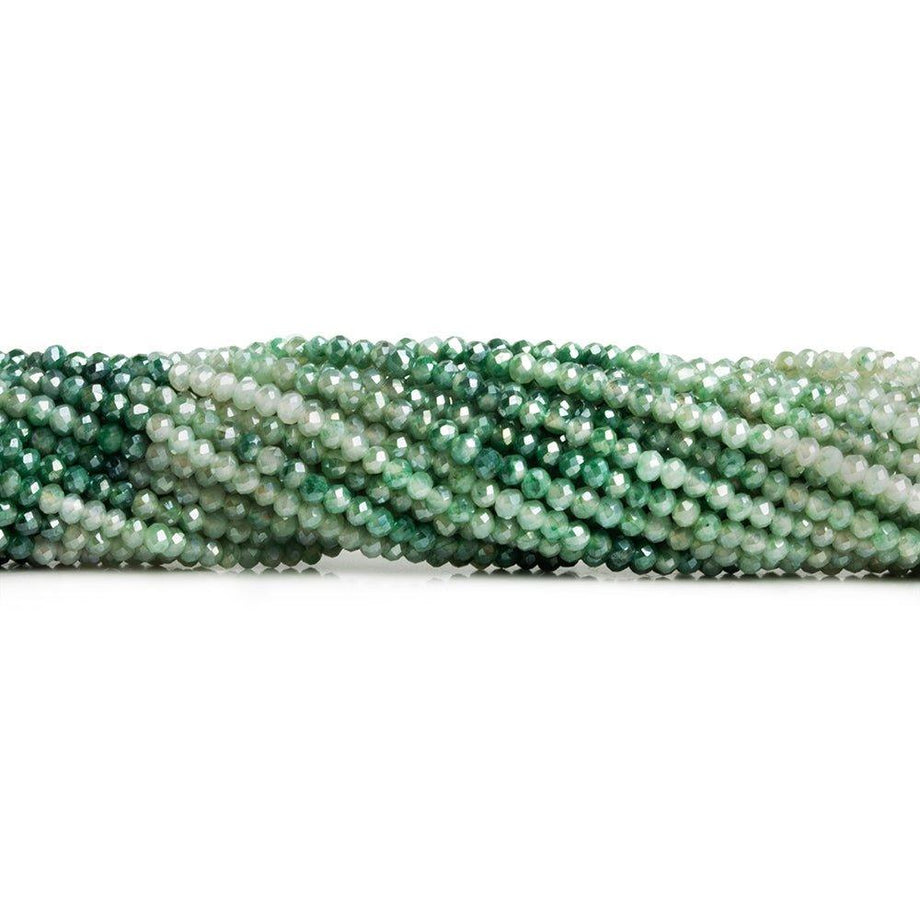 2mm Mystic Green Moonstone Microfaceted Round Beads 12 inch 200