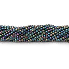 2mm Mystic Green Peacock Black Spinel microfaceted rounds 175 beads - The Bead Traders