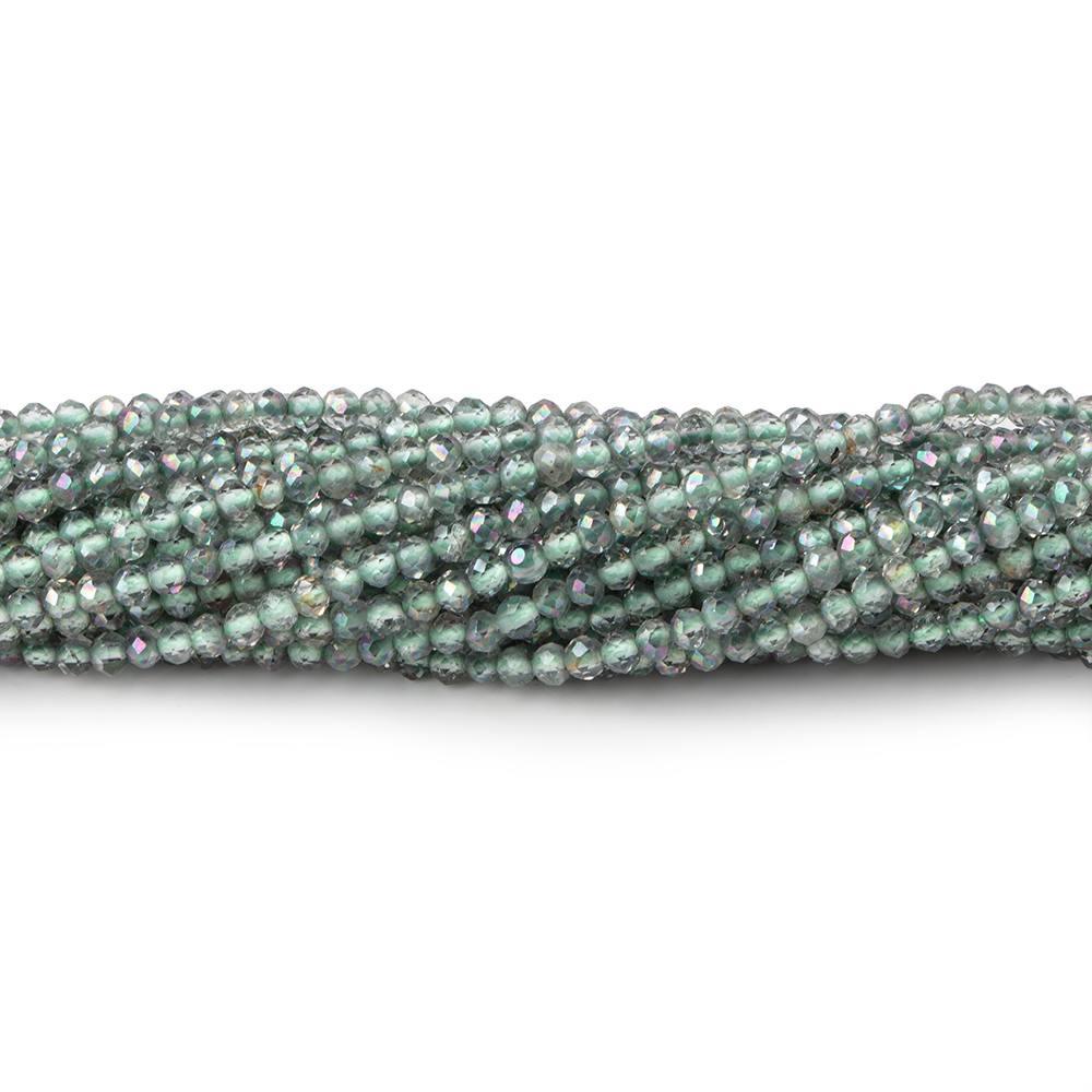 2mm Mystic Green Topaz micro faceted rondelle beads 13 inch 180 pieces - The Bead Traders