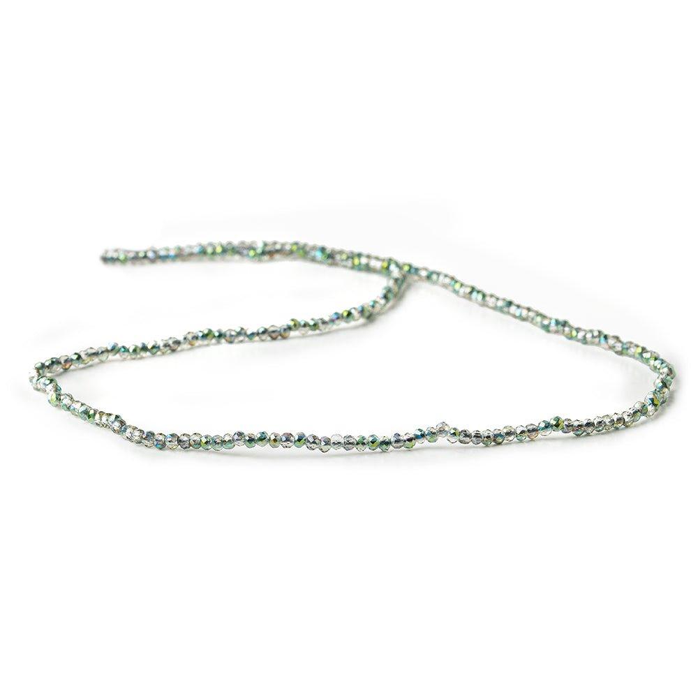 2mm Mystic Mermaid Green Quartz faceted rondelles 13 inch 230 beads - The Bead Traders