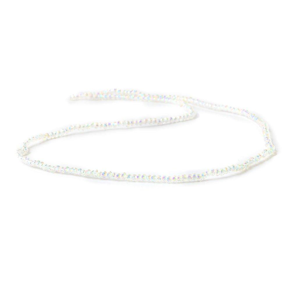 2mm Mystic Pearly White Quartz faceted rondelles 13 inch 230 beads - The Bead Traders
