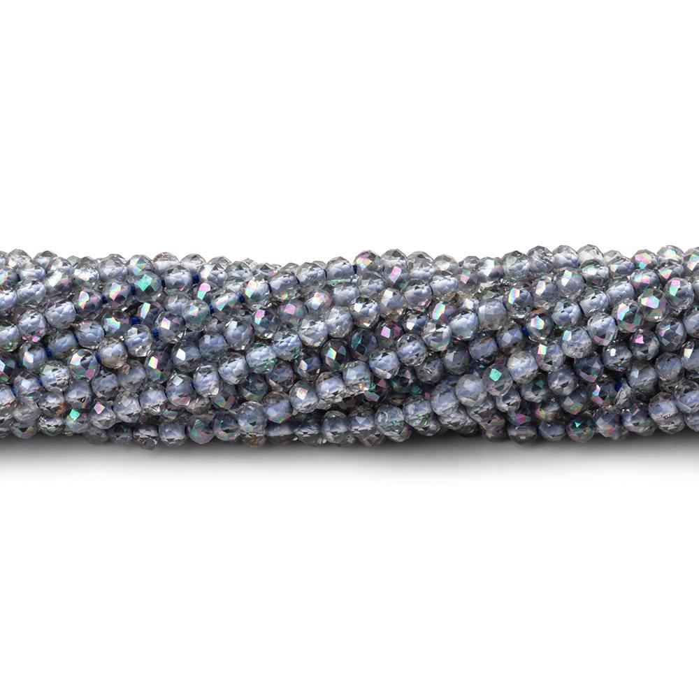 2mm Mystic Periwinkle Blue Topaz micro faceted rondelle beads 13 inch 180 pieces - The Bead Traders
