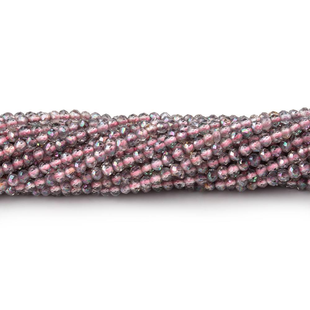 2mm Mystic Pink Topaz micro faceted rondelle beads 13 inch 180 pieces - The Bead Traders