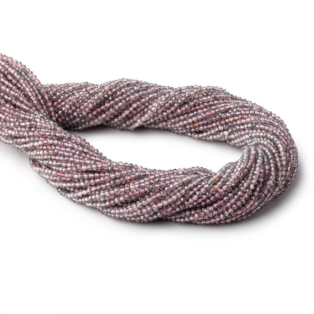 2mm Mystic Pink Topaz micro faceted rondelle beads 13 inch 180 pieces - The Bead Traders