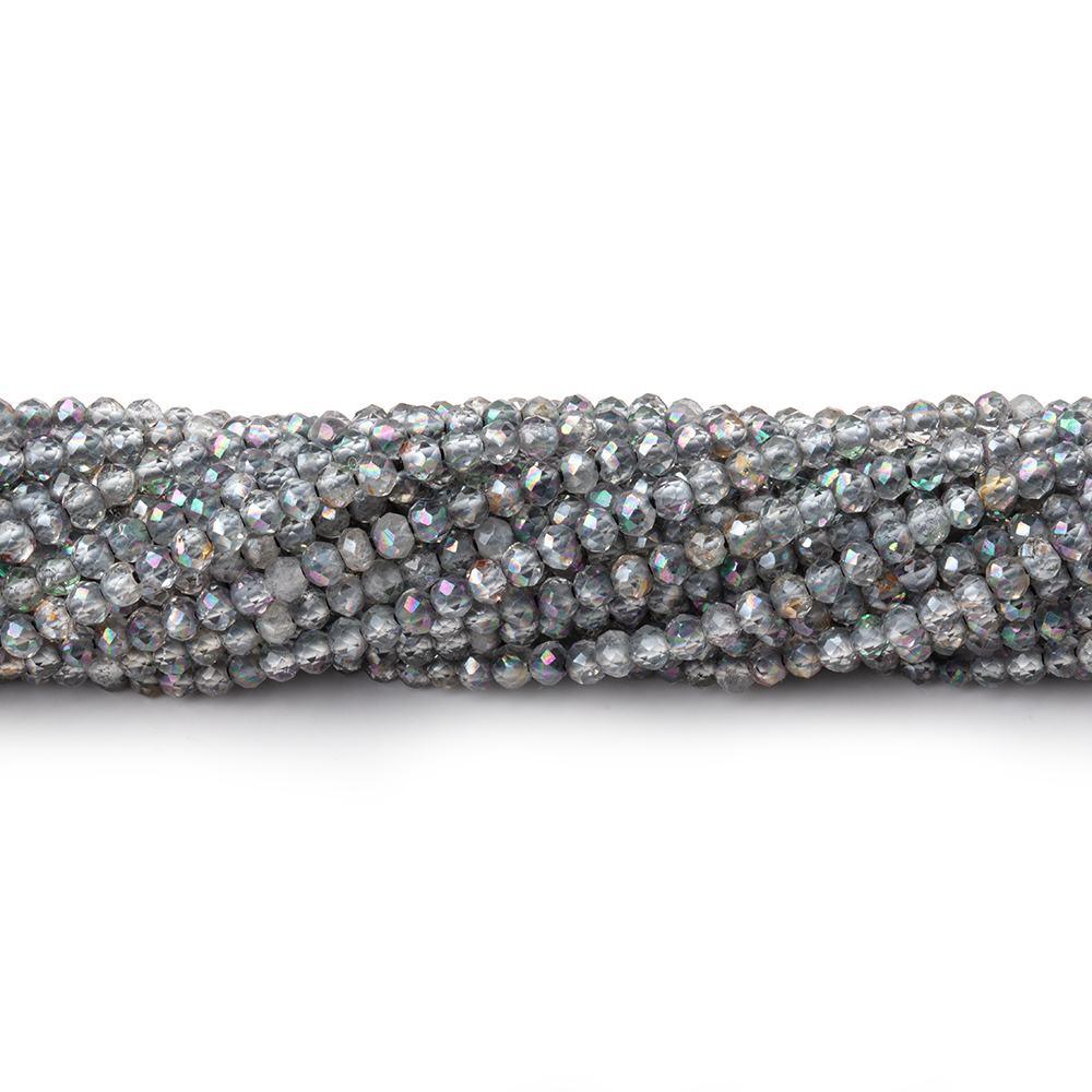 2mm Mystic Platinum Grey Topaz micro faceted rondelle beads 13 inch 180 pieces - The Bead Traders