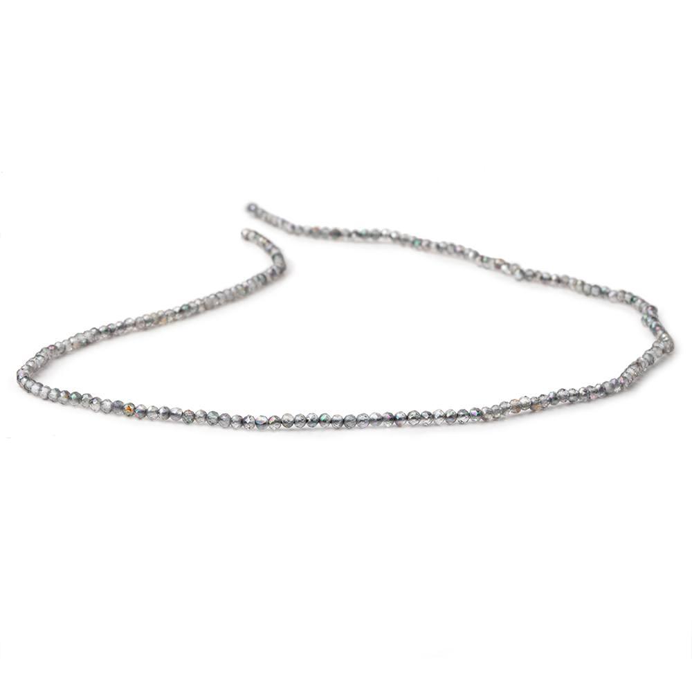 2mm Mystic Platinum Grey Topaz micro faceted rondelle beads 13 inch 180 pieces - The Bead Traders