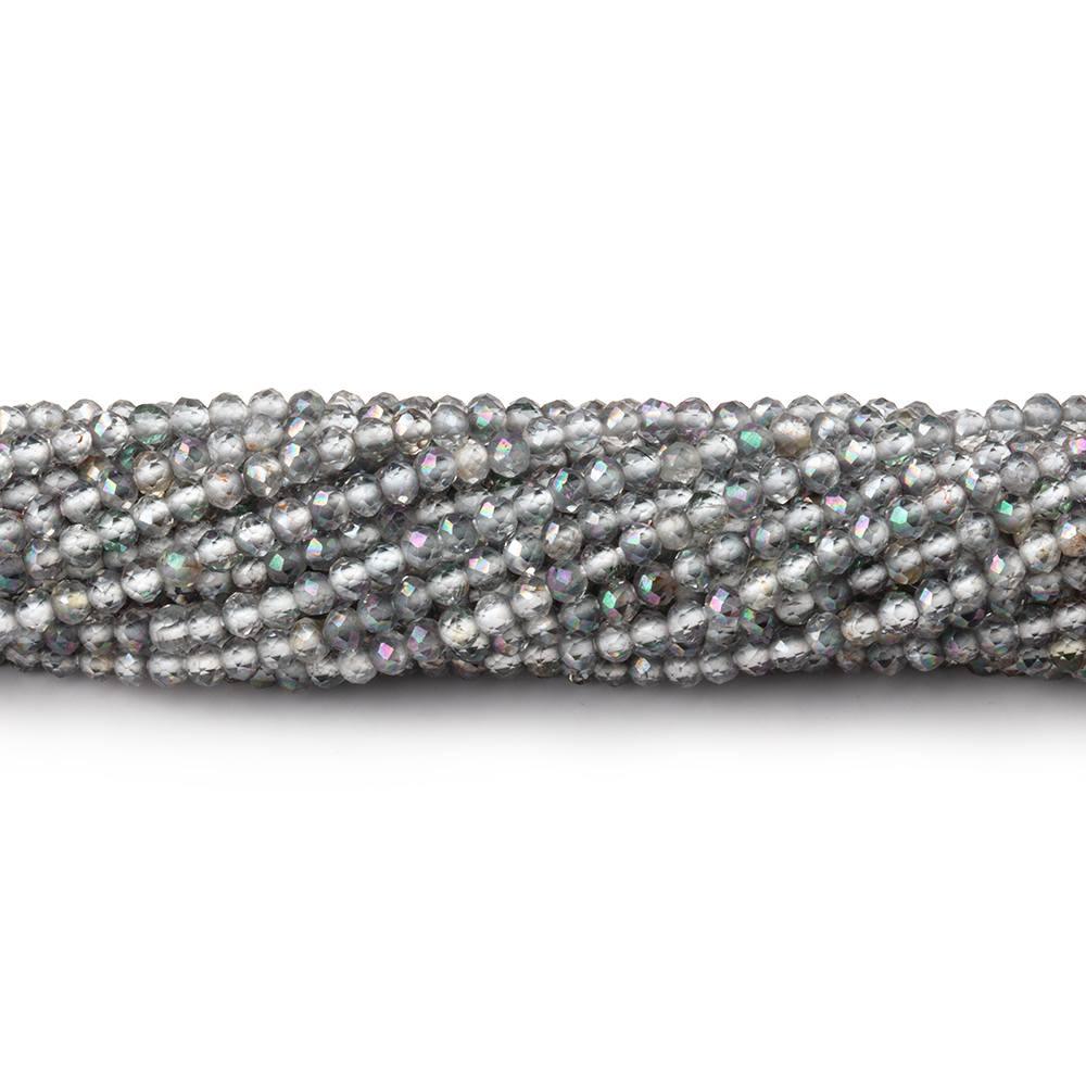 2mm Mystic White Topaz micro faceted rondelle beads 13 inch 180 pieces - The Bead Traders