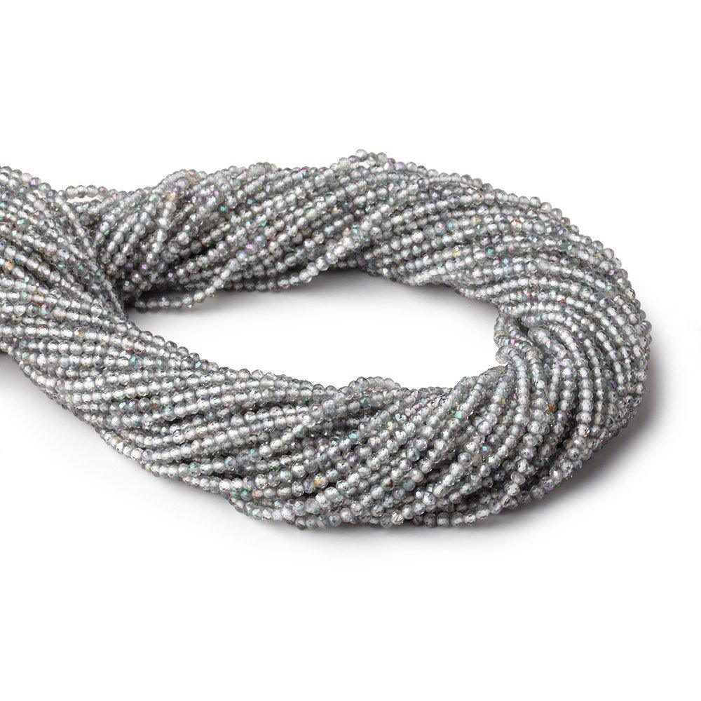 2mm Mystic White Topaz micro faceted rondelle beads 13 inch 180 pieces - The Bead Traders