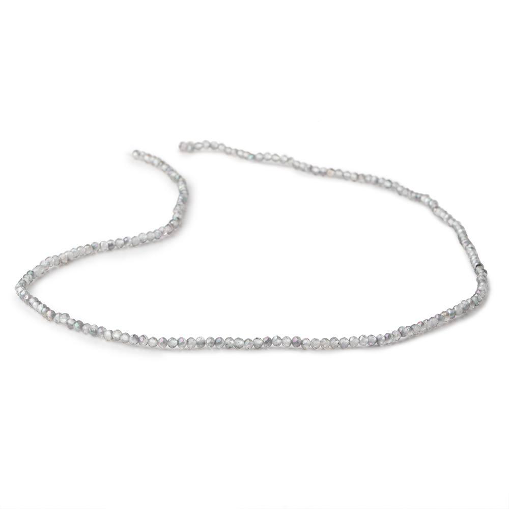 2mm Mystic White Topaz micro faceted rondelle beads 13 inch 180 pieces - The Bead Traders