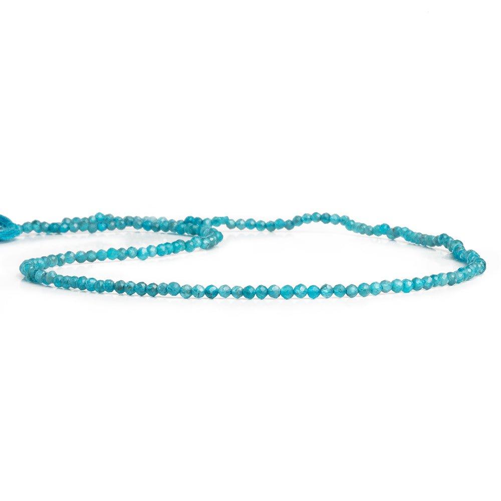 2mm Neon Apatite Microfaceted Round Beads 12 inch 175 pieces - The Bead Traders