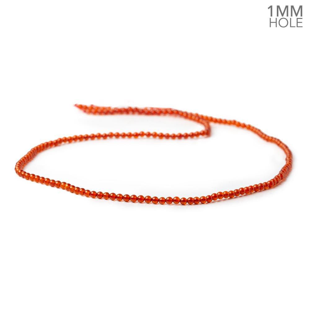 2mm Orange Chalcedony Plain Round Beads 15 inch - The Bead Traders
