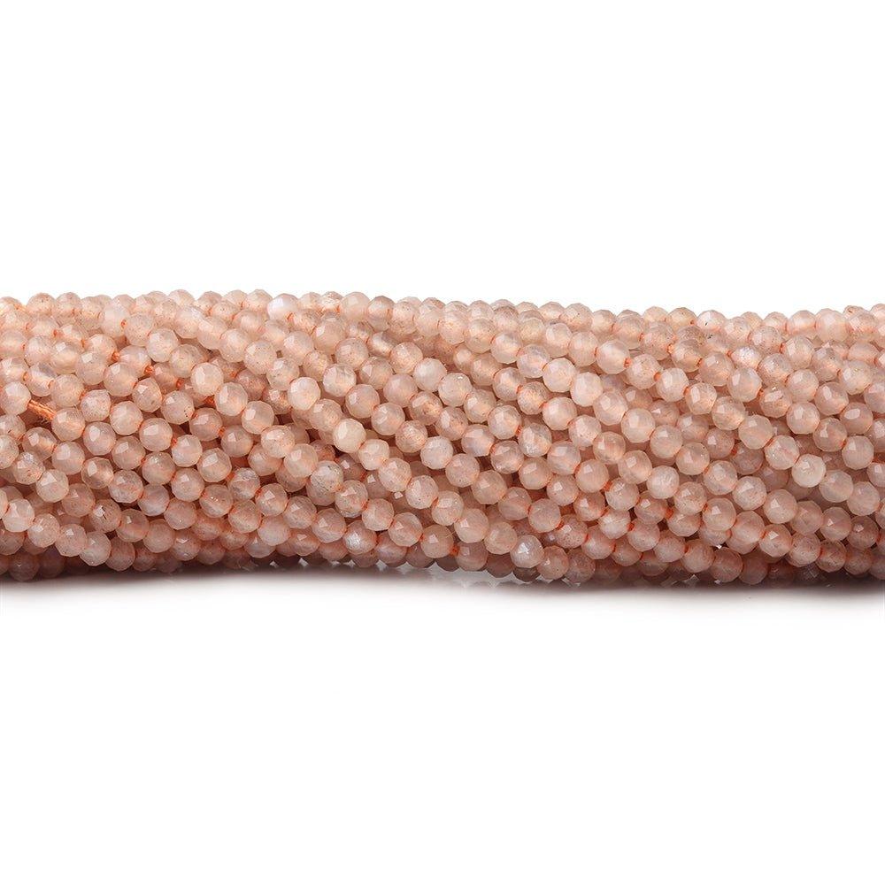 2mm Orange Moonstone microfaceted round beads 13 inch 175 pieces - The Bead Traders