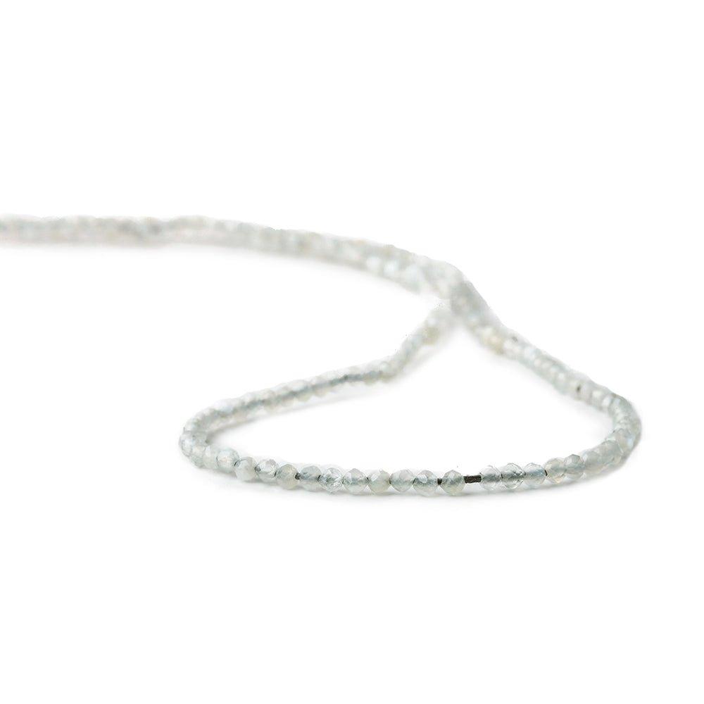 2mm Pale Grey Moonstone microfaceted round beads 13 inch 175 pieces - The Bead Traders