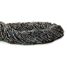 2mm Peacock Black Mystic Quartz micro faceted rondelles 13 inches 215 beads - The Bead Traders