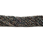 2mm Peacock Black Mystic Quartz micro faceted rondelles 13 inches 215 beads - The Bead Traders