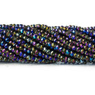 2mm Peacock Blue Mystic Quartz micro faceted rondelles 13 inches 215 beads - The Bead Traders