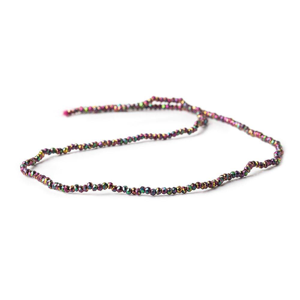 2mm Peacock Pink Mystic Quartz micro faceted rondelles 13 inches 215 beads - The Bead Traders