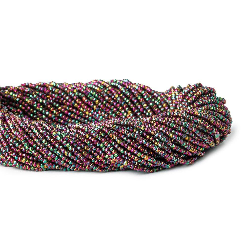 2mm Peacock Pink Mystic Quartz micro faceted rondelles 13 inches 215 beads - The Bead Traders