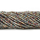 2mm Peacock Platinum Mystic Quartz micro faceted rondelles 13 inches 215 beads - The Bead Traders
