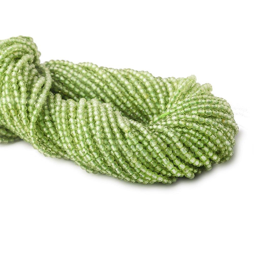 2mm Peridot microfaceted round beads 13 inch 175 pieces - The Bead Traders