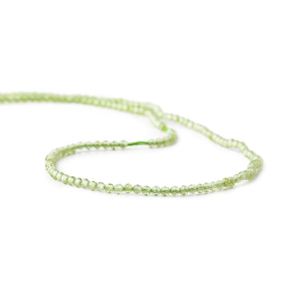 2mm Peridot microfaceted round beads 13 inch 175 pieces - The Bead Traders