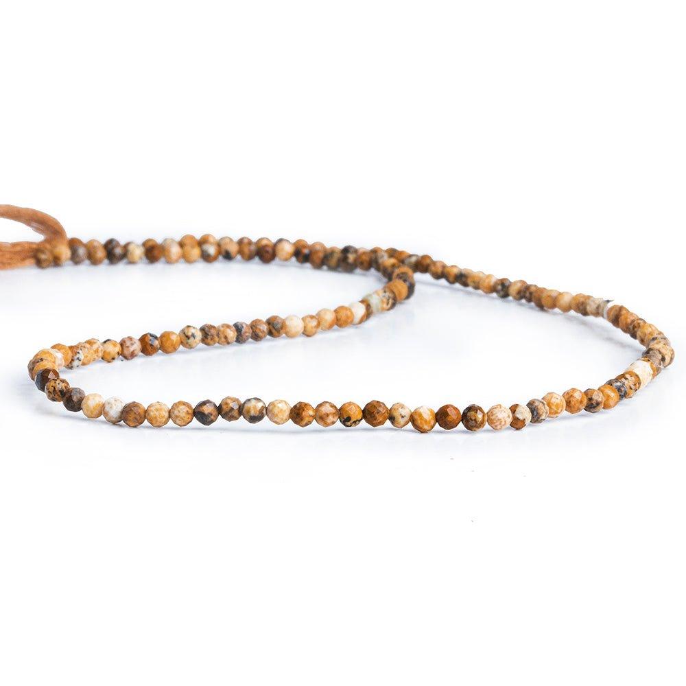 2mm Picture Jasper Microfaceted Round Beads 12 inch 140 pieces - The Bead Traders