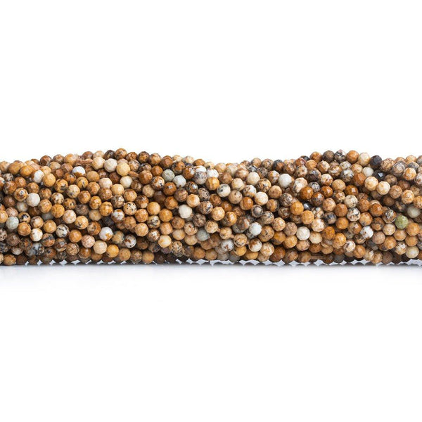 2mm Picture Jasper Microfaceted Round Beads 12 inch 140 pieces
