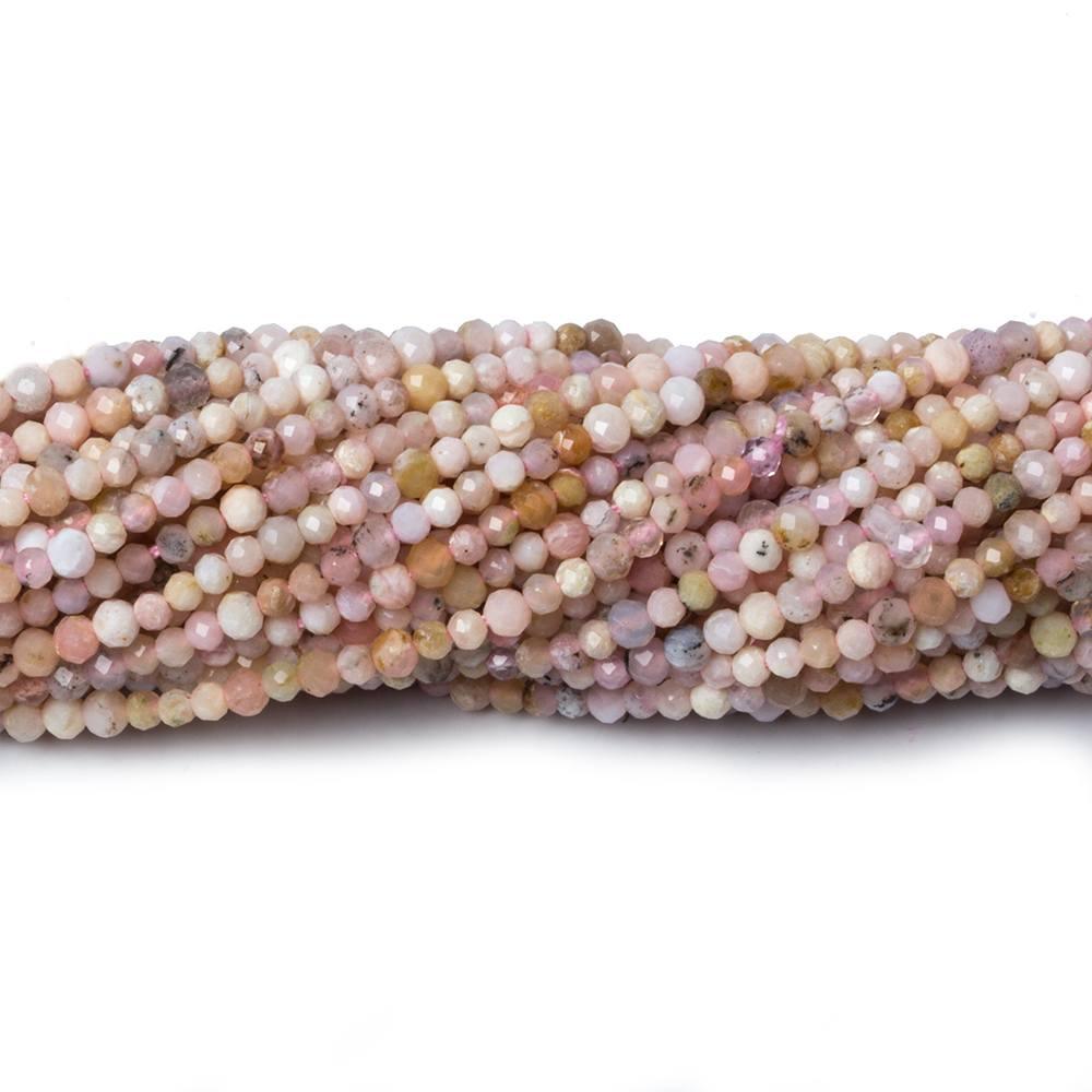 2mm Pink Peruvian Opal MicroFaceted Rondelles 13 inch 165 beads - The Bead Traders