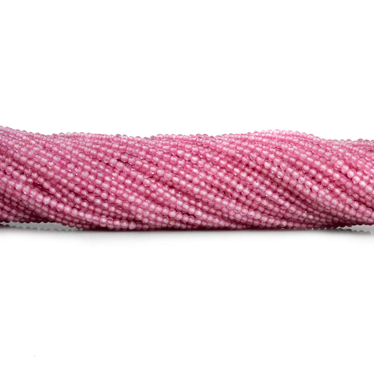 2mm Pink Quartz Microfaceted Rounds 12 inch 140 beads - The Bead Traders